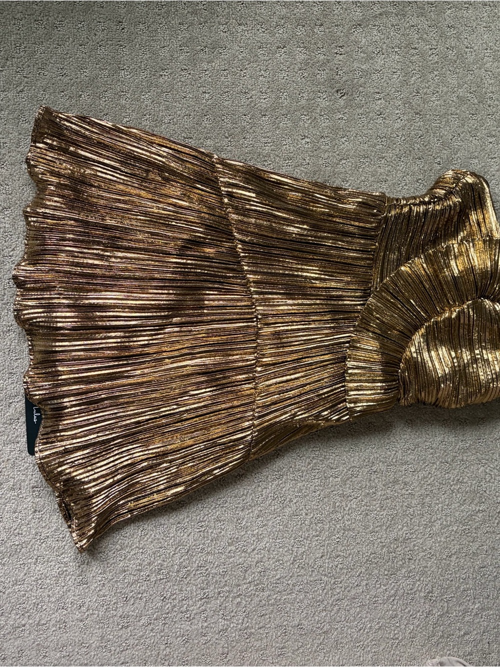 Lulu's Metallic Gold Pleated Girls' Party Dress